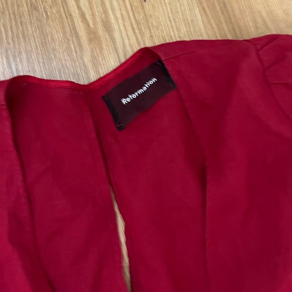 Reformation Rodin Red Linen Dress Size Small - Picture 6 of 10